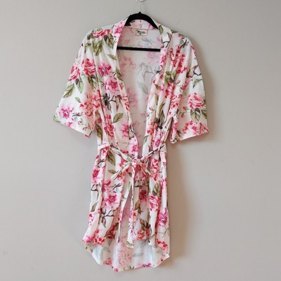 Show Me Your Mumu Brie Robe Garden Bloom Pattern Lightweight Cover-up Front Tie - Picture 1 of 7